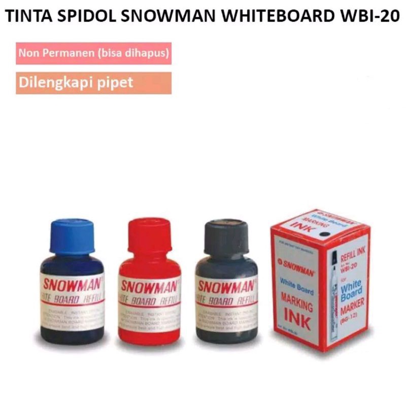 

Tinta Spidol Snowman WhiteBoard WBI-20 / Isi Ulang Sepidol Refil / Tinta Refill Spidol 107