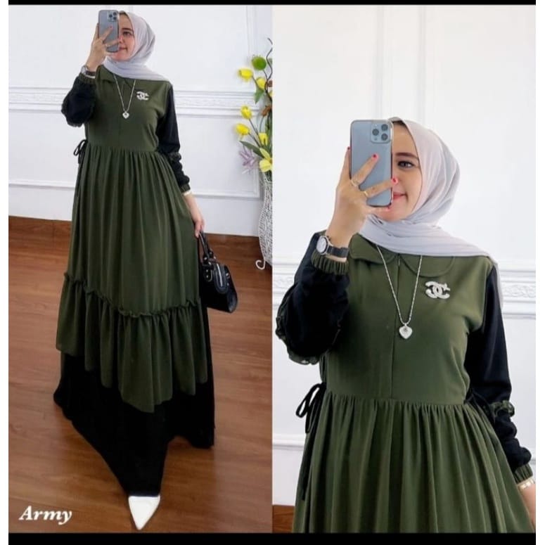 PRIANKA DRESS/gamis cruty baby doll/full puring/gamis muslimah /gamis kekinan/gamis terbaru/baju muslimah/pakaian wanita muslim/