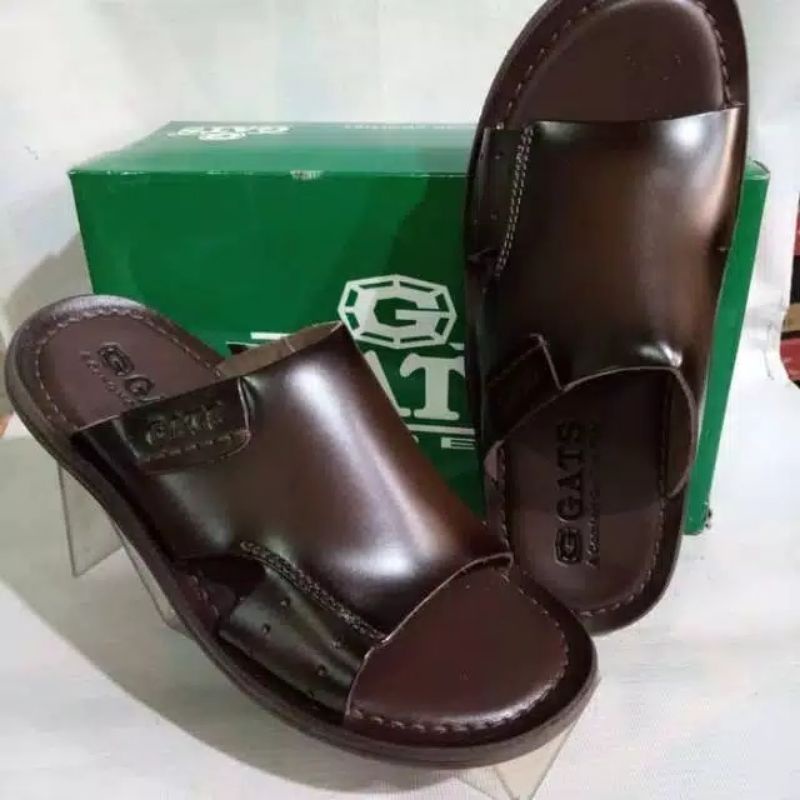 Sandal kulit asli gats HG 281 brown. sandal pria gats original