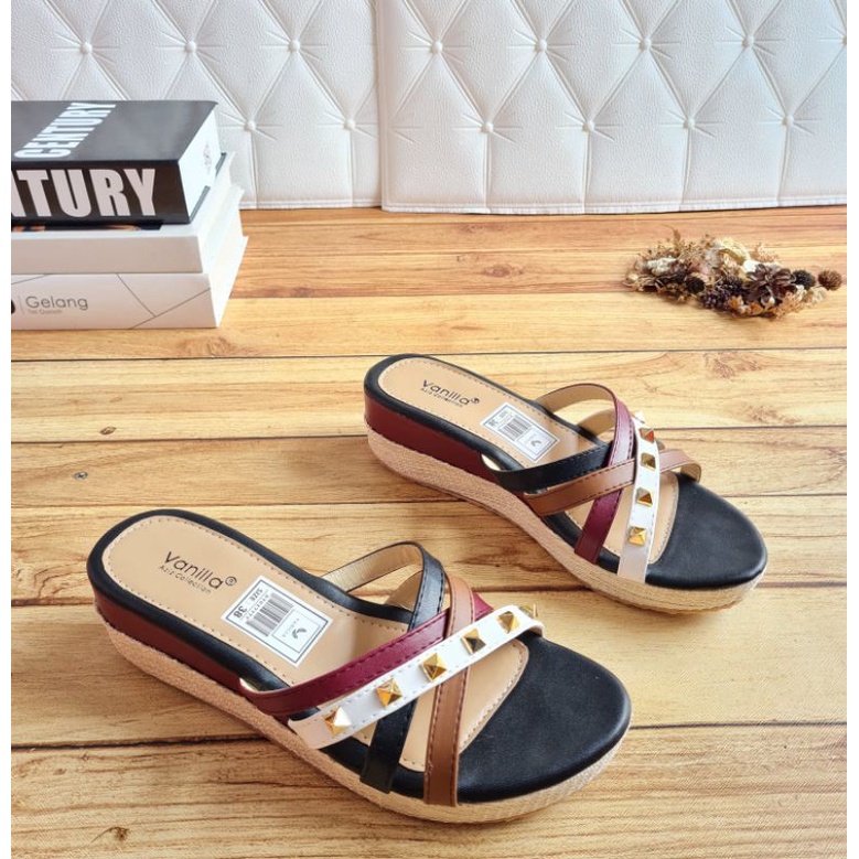 ABBUSHOES PH 20 sendal wedges silang stut sol karet  imilone 5cm