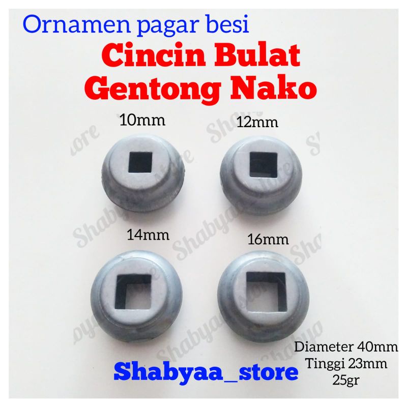 Cincin bulat besar gentong nako virkan ornamen aksesoris asesoris pagar besi tempa