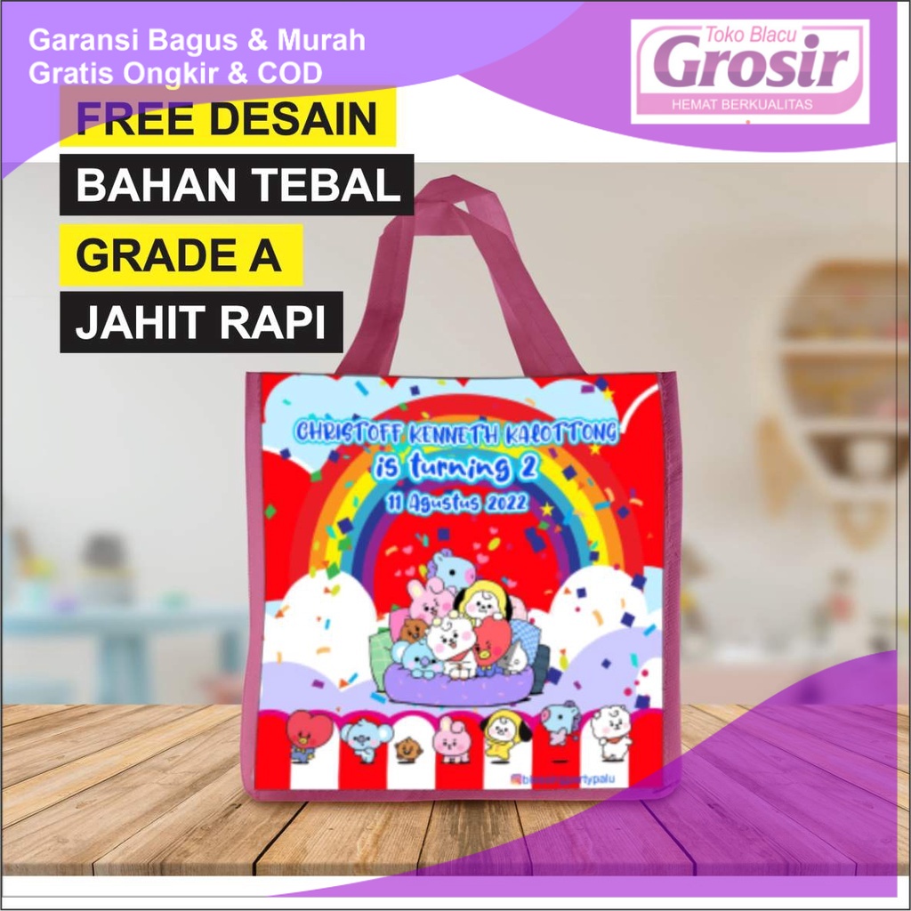 

PROMO tas ulang tahun goodiebag souvenir ultah parcel ulang tahun tas costum tas karakter tas souvenir tas ulang tahun murah Spunbond