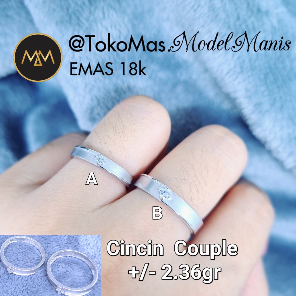 Cincin Emas Couple Wedding Ring emas Putih 755 kadar 18k