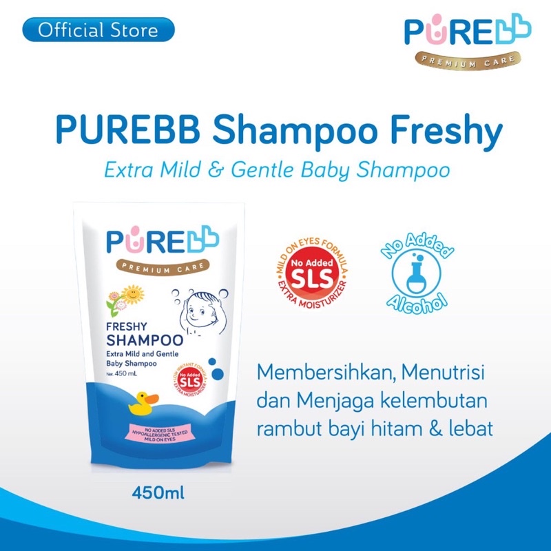 Pure Baby Shampoo Refill 450ml - Sampo Anak