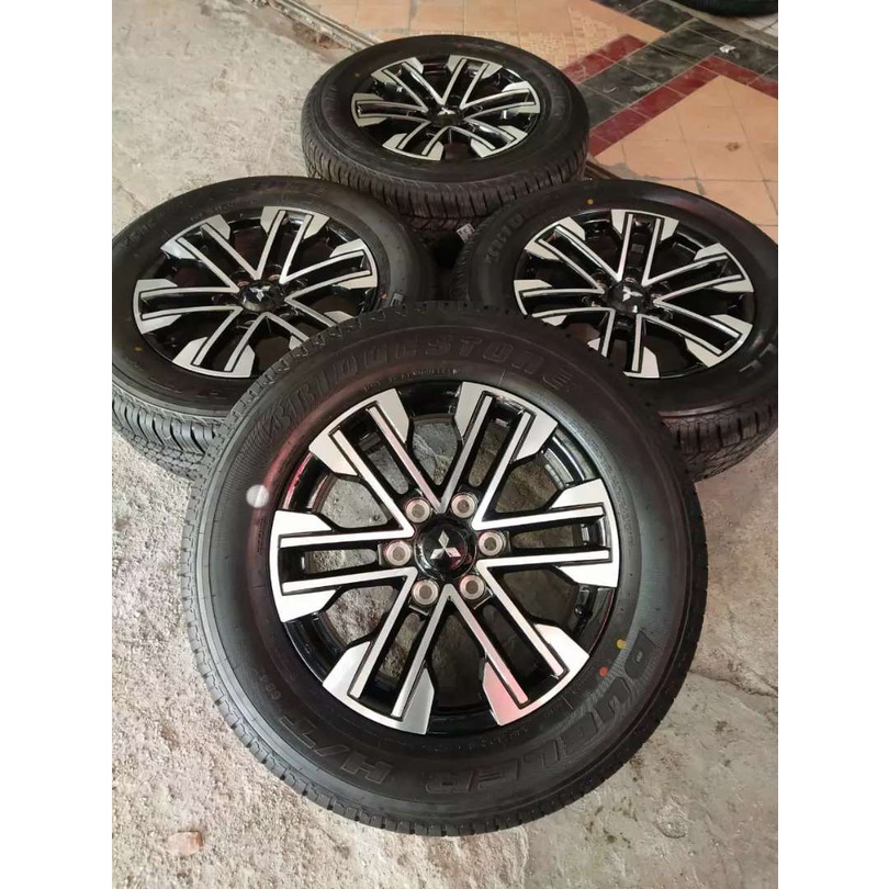 Velg Bekas Mobil OEM PAJERO FACELIFT Ring 18 Ban BRIDGESTONE DUELER H/T 265 60 R18