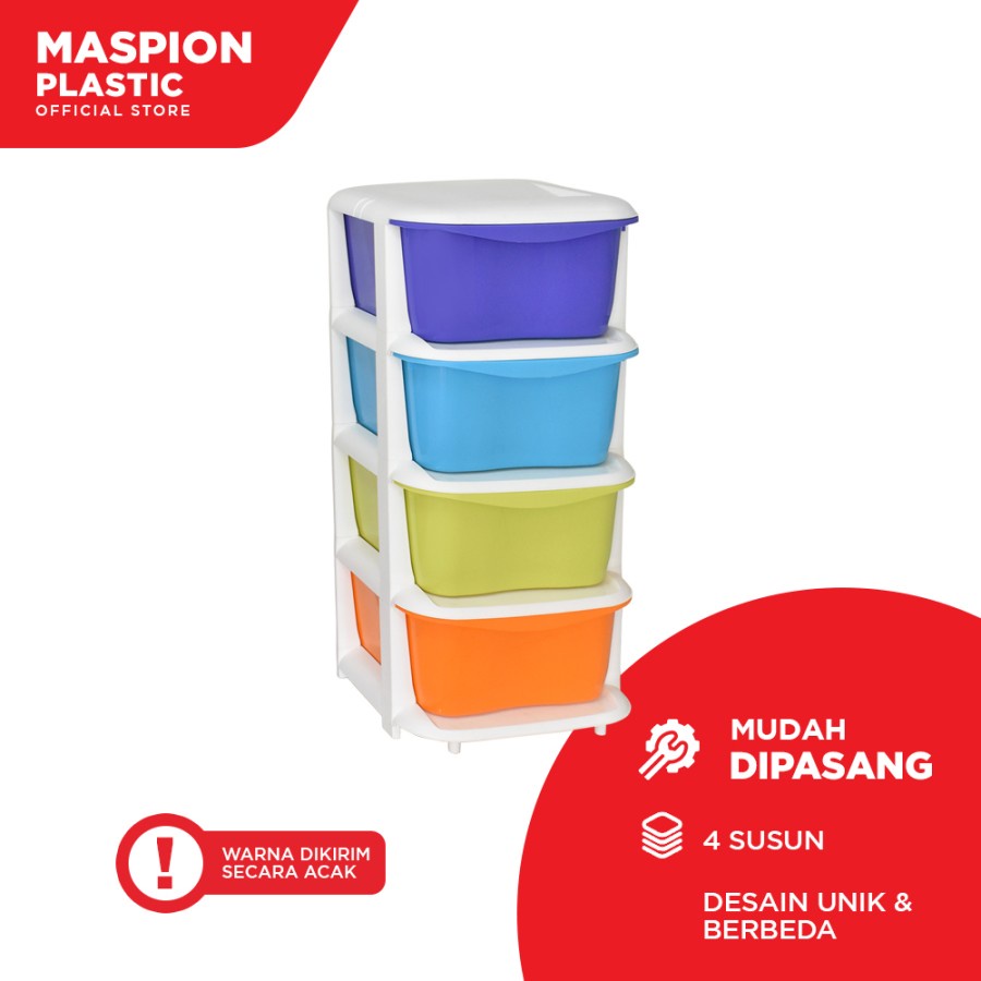 Maspion Tower Container S 4 / Laci Lemari Susun 4 Tingkat - kabinet