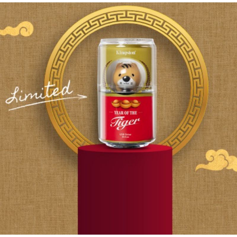 Kingston USB Flash Drive 64GB USB 3.2 edisi tahun macan 2022 USB Macan Mini Flashdisk