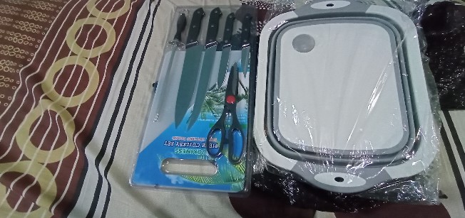 Cod - Comforthomes - J3 - 7pcs In 1 - Pisau Dapur Talenan Fullset / Set Pisau Dapur Murah / Pisau Dapur Lengkap