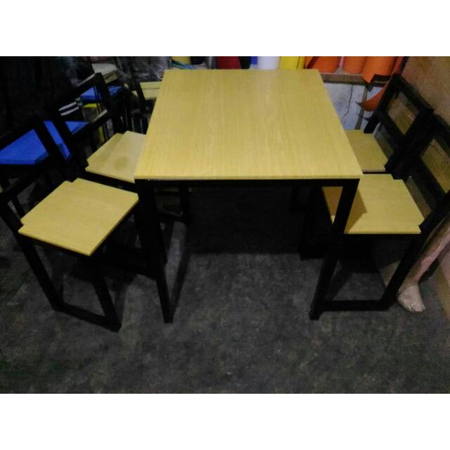 Paket 1 Set Meja Kursi Cafe Minimalis Industrial Meja Kursi Makan Resto Mini Bar Foodcourt Shopee Indonesia