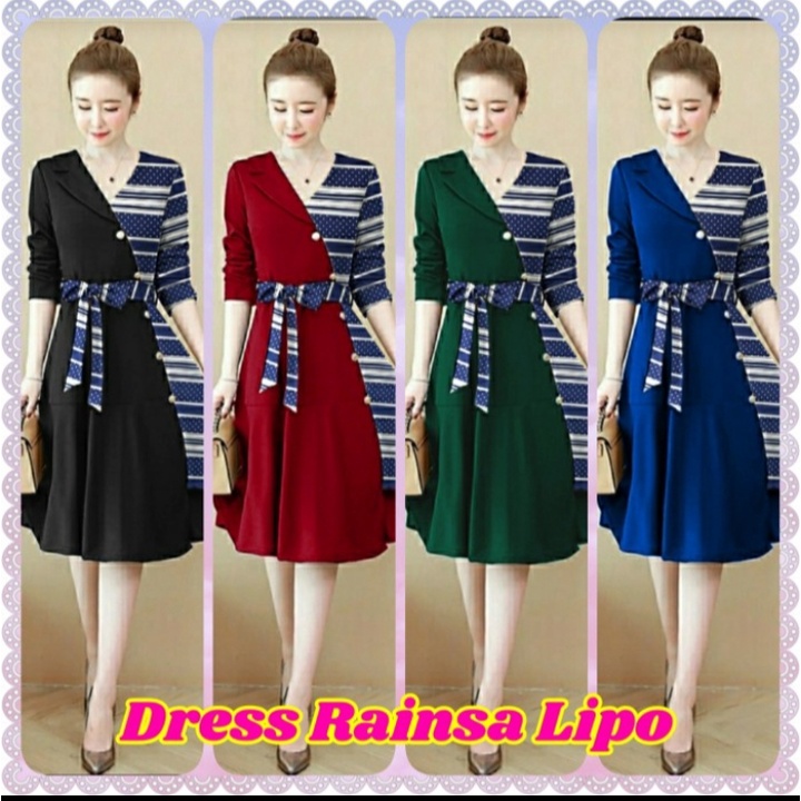Baju Dress Wanita Remaja Trendy Kekinian Terbaru 2021 Gaun Pesta Natal Imlek Casual Style Ala Korea 