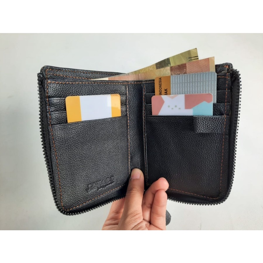 Dompet kulit asli Resleting Putar | Dompet wanita |dompet pria mini