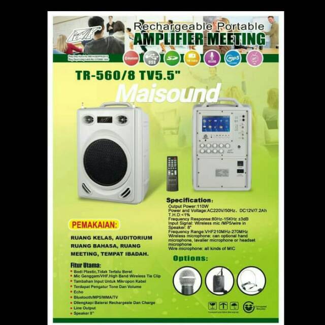 Speaker Meeting Portable Ampli TR 560 Murah untuk Kelas Ibadah Meeting