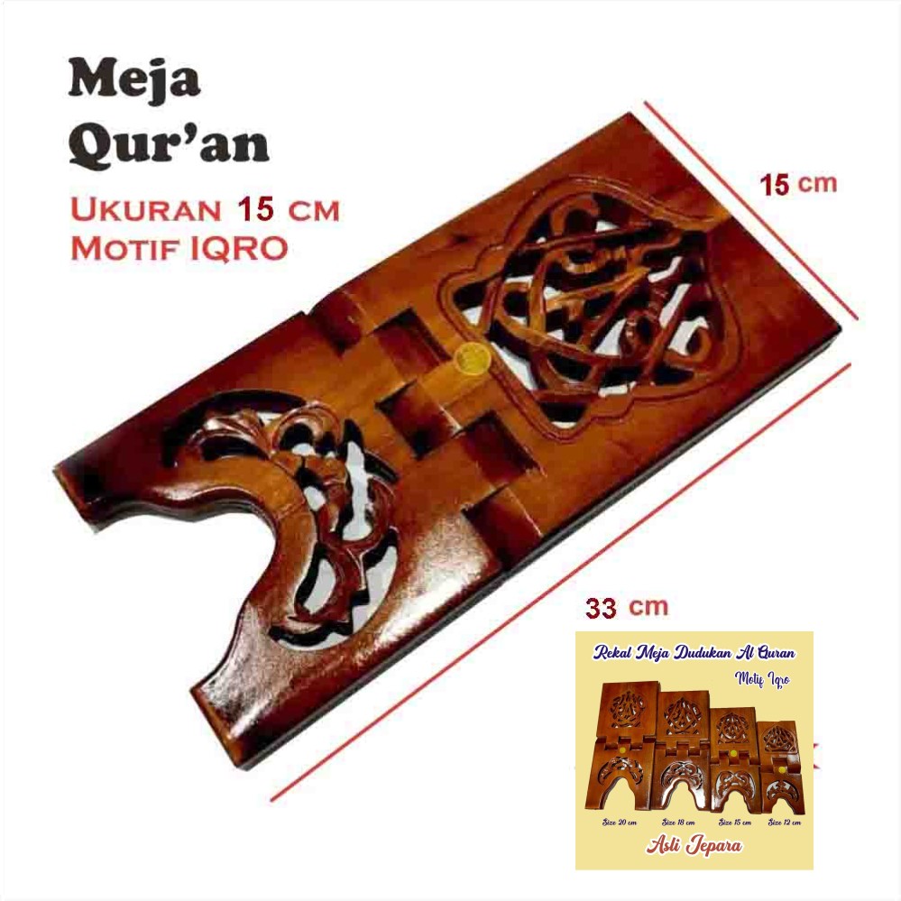 Rekal / Tatakan Al Quran Kayu Jati Campuran Ukuran Lebar 15 Cm