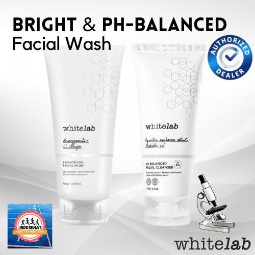 WHITELAB Brightening Series pH-Balanced Facial Face Wash Cleanser - Sabun Cuci Pembersih Pencerah Perawatan Wajah Muka
