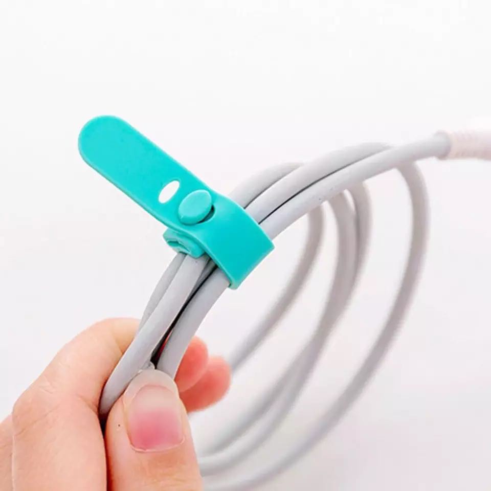 Pengikat Penggulung Kabel Cable USb Headset Warna Candy Polos Karet