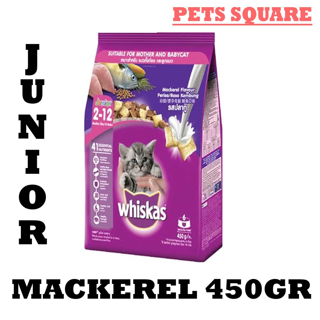 WHISKAS JUNIOR MACKEREL 450GR