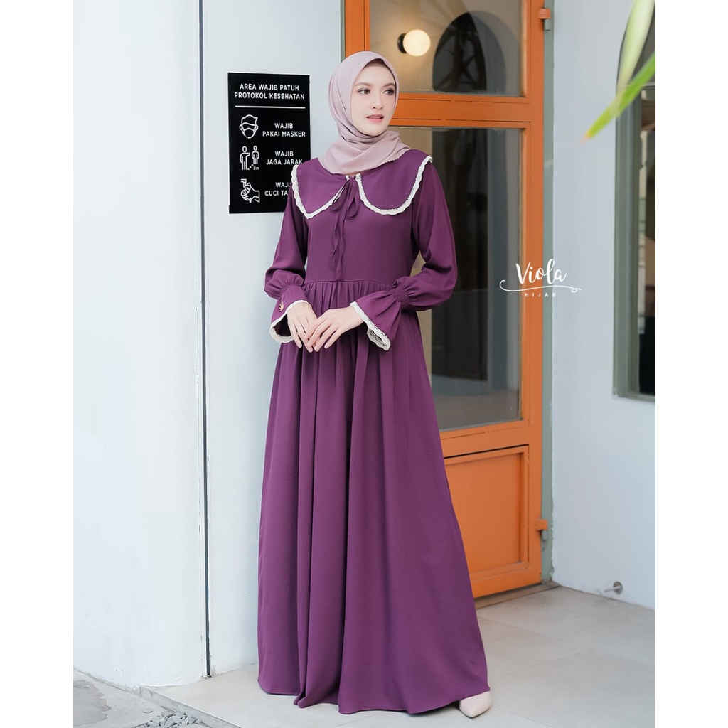 Dress ELNARA ALESYANA long outer model new design terbaru muslimah wanita terkini premium