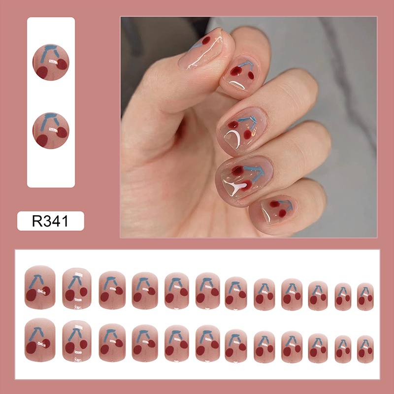 R341-r360 24pcs / Kotak Kuku Palsu Full Cover Untuk Nail Art