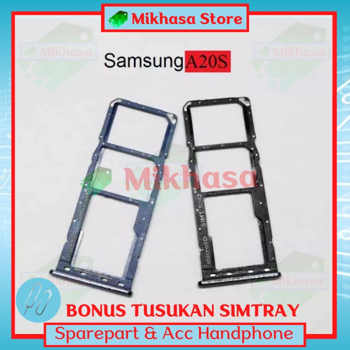 Simtray samsung A20s Sim Tray Trai Simtrai Simlock Slot Sim Tempat Wadah Dudukan Kartu Memori Memory