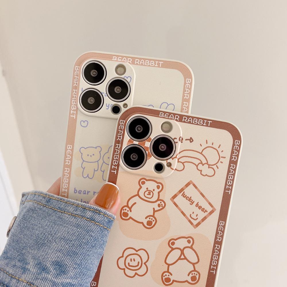 Soft Case Silikon Motif Kartun Brown Bear Untuk Iphone 13 Pro Max 12 Pro Max 11 Pro Max 7 Plus Xr Xs Max 11 Pro 7 8 Plus