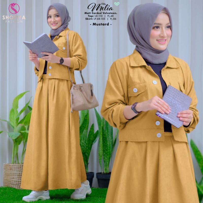 MELIA NOT INNER SET ROK BY SHOFIYA / SETELAN ONESET ROK