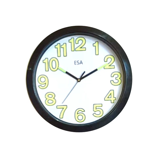Jam Dinding Glow In The Dark Murah 32cm Quartz Movement Free Baterai