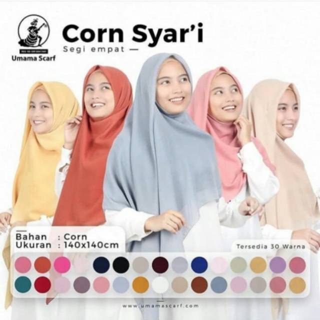 Jilbab Segiempat Jumbo Umama Cornskin Syar'i / Azara Cornskin