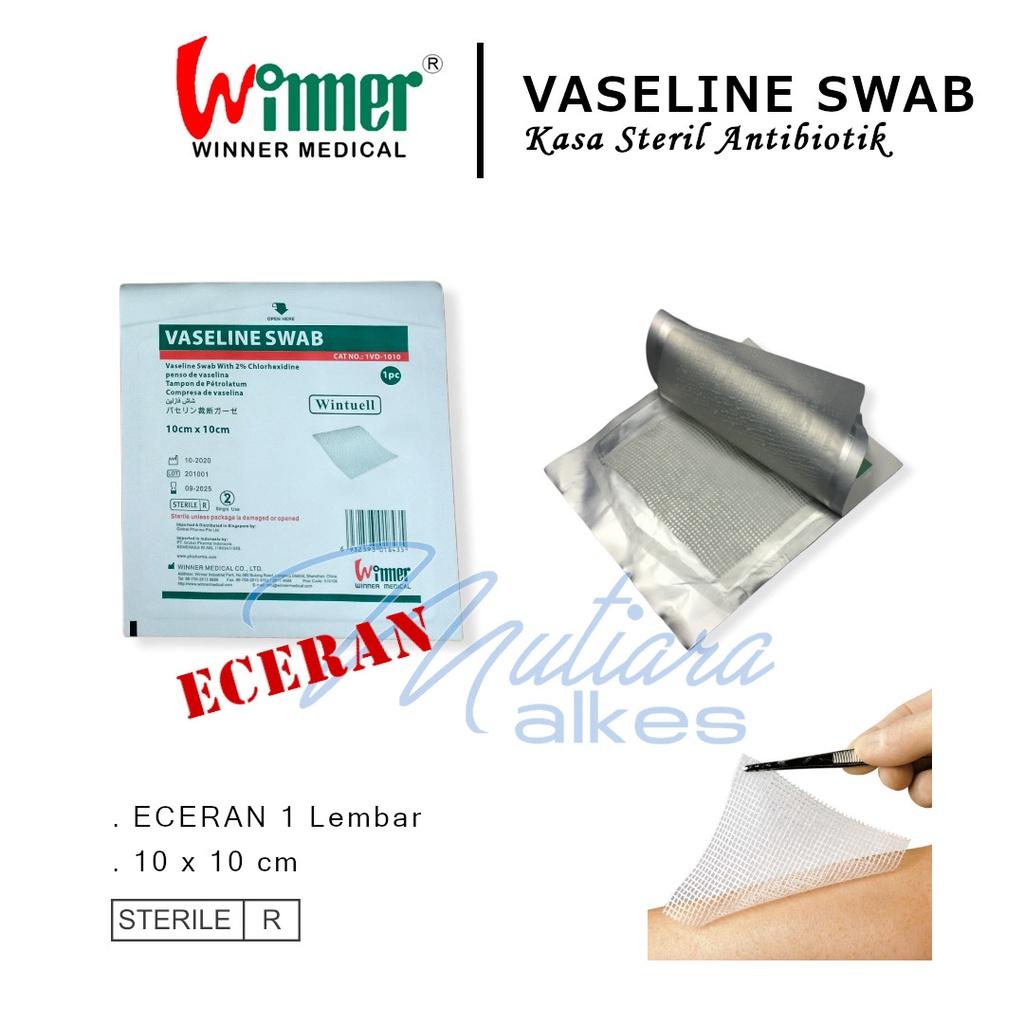 ECERAN - VASELINE SWAB 10cm × 10cm / Kasa Steril Wintuel seperti lomatuell dan sofratuell