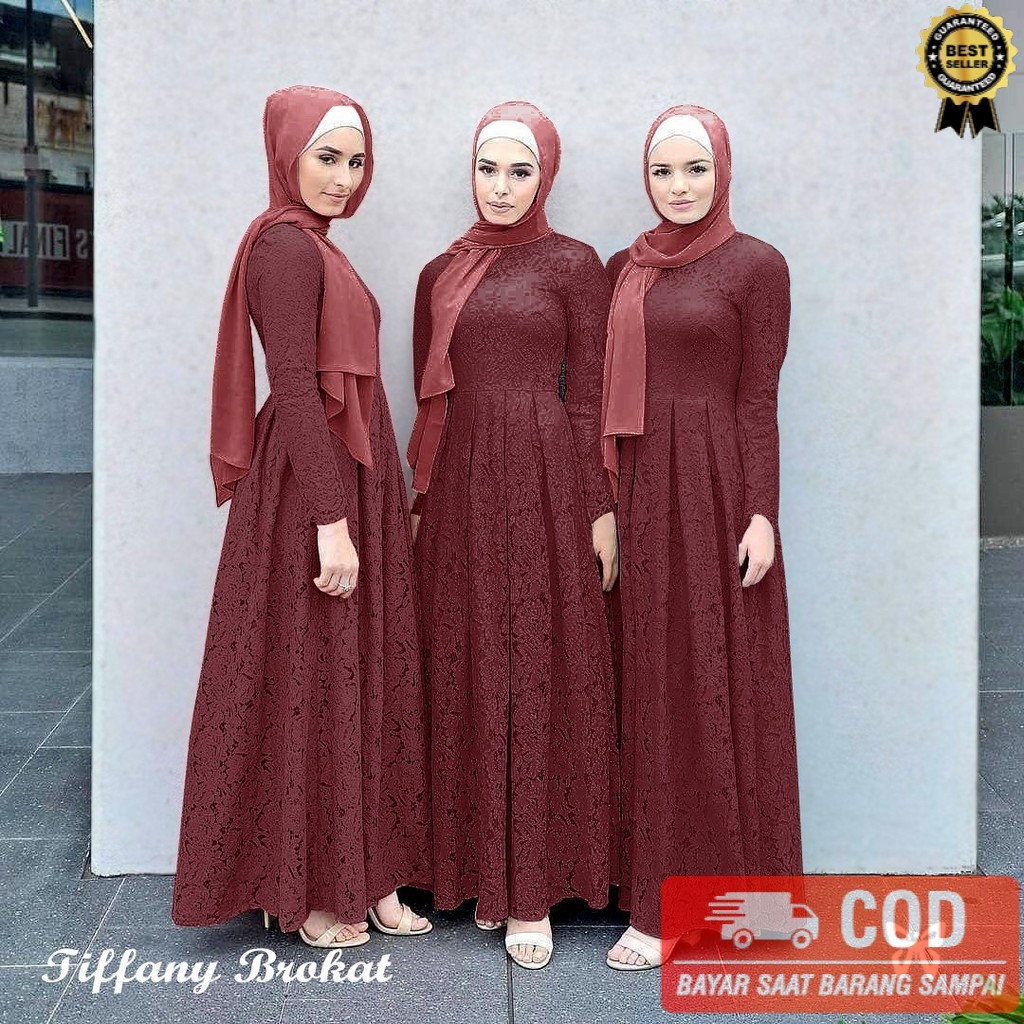 novi.olshop GAMIS BRUKAT MAXI/Tiffani Brokat/