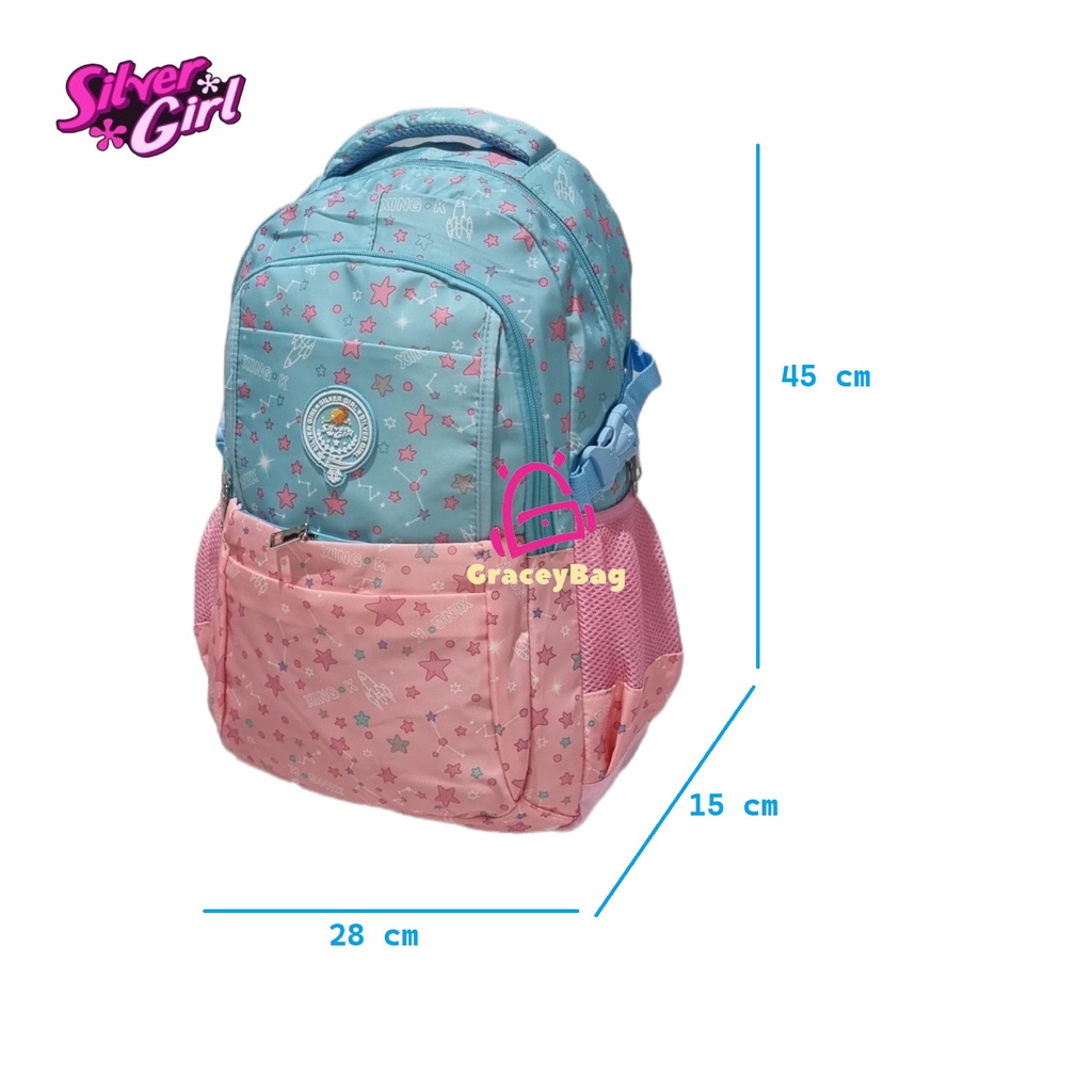 GB-71095E Tas Ransel Sekolah Anak Perempuan / Remaja Silvergirl