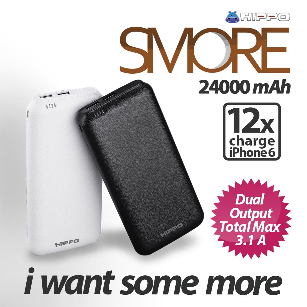 BARU HIPPO POWERBANK SMORE 24000MAH - ORIGINAL POWER BANK 24000 MAH TERKINI