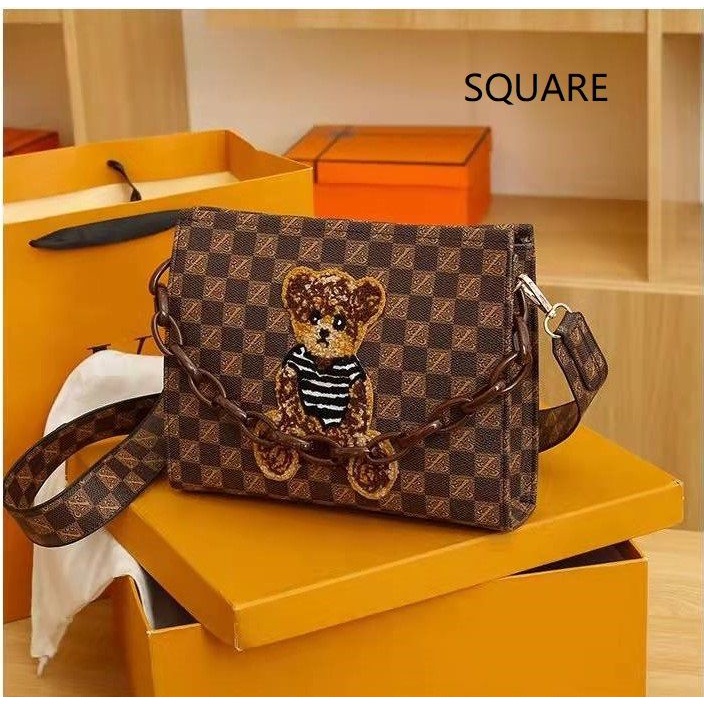 ZC 2205 RISCE TAS SELEMPANG MOTIF BEAR BERUANG IMPORT WANITA CEWEK PEREMPUAN JAKARTA BATAM