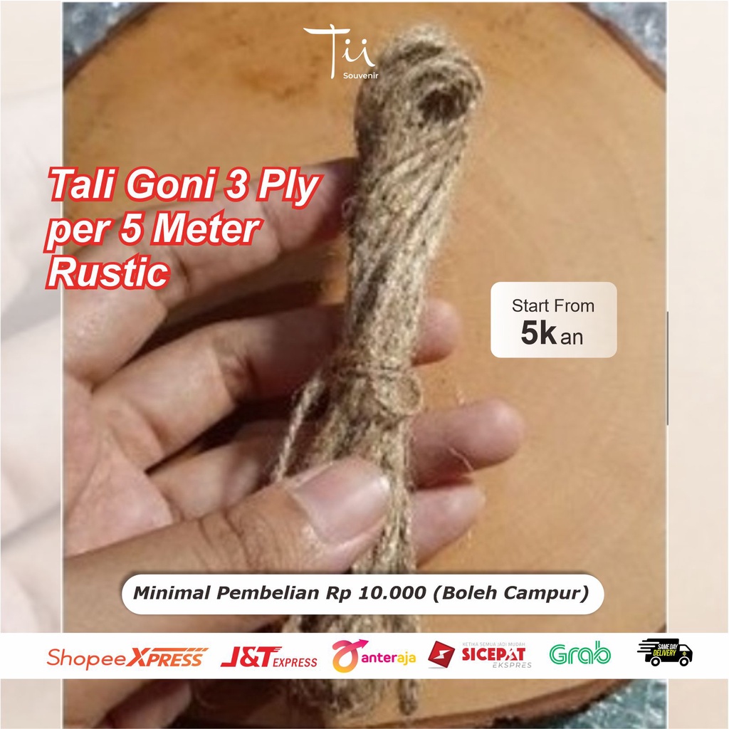 Tali Goni 3 Ply per 5 Meter Rustic