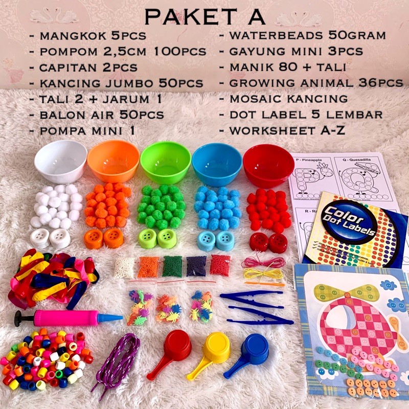 [TERBARU] Lolipop - Paket Sensori Toys / mainan paket sensory toys Montessori color sorting