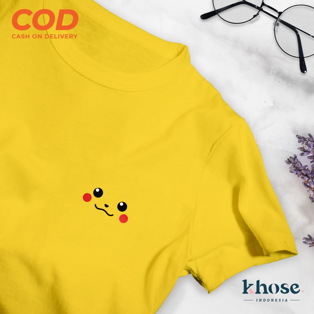 KHOSE KAOS UNISEX PIKACHU KODE K-34 / KAOS PRIA WANITA / KAOS COUPLE / T-SHIRT TUMBRL