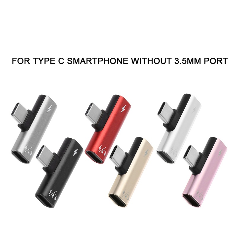 Konektor btsg Tipe C Charging Adapter USB-C Male to Dual Type-C Female Converter Untuk Earphone Headphone Jack