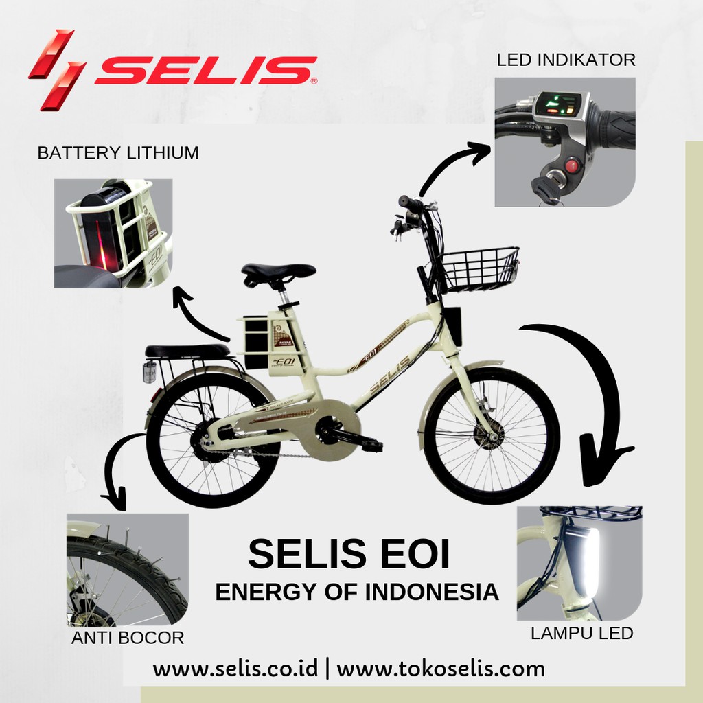 Sepeda listrik Selis tipe EOI ( Enery Of Indonesia )
