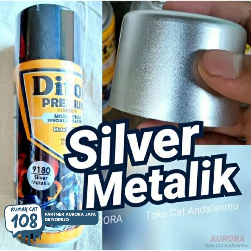 

Rumah Cat - Pilox Diton Premium 9180 Silver Metallic Cat Pilok Silfer Metalik Tahan Bensin 400ml Rumah Cat Motor dan Mobil