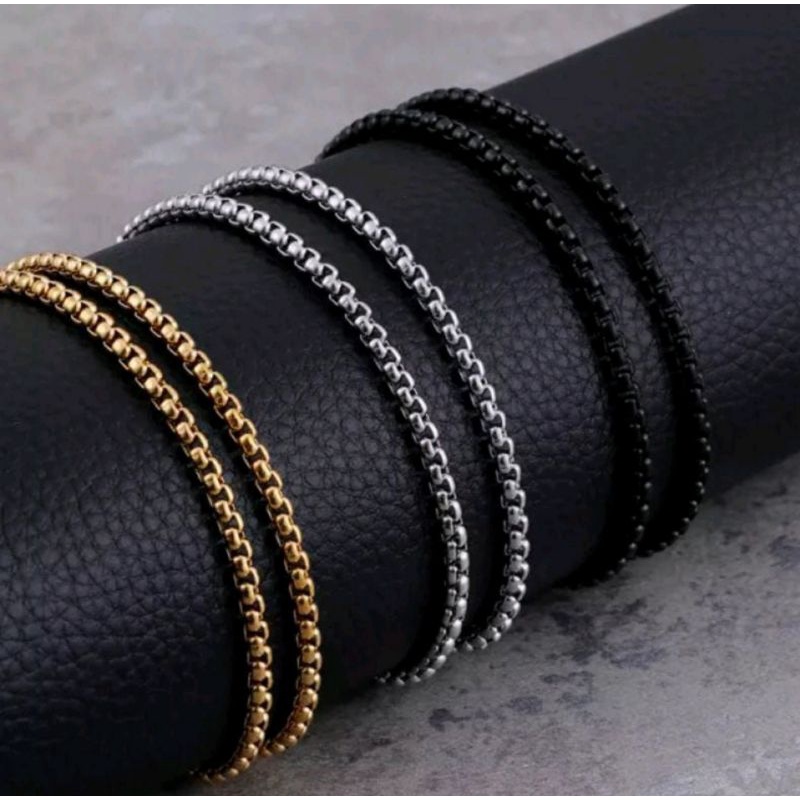 Kalung Titanium Rolo Pria Wanita /Terlaris