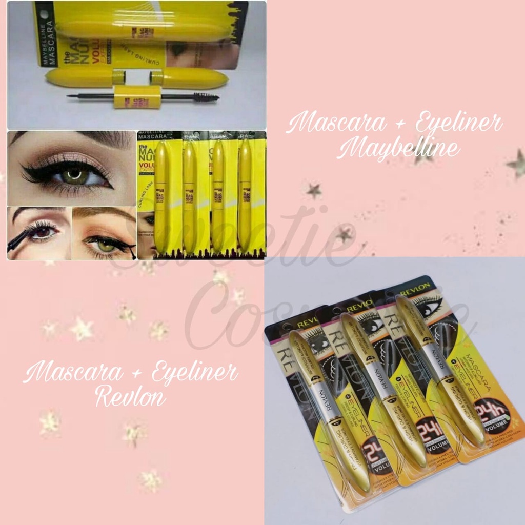 [ ecer ] MASKARA + EYELINER 2in1 / MASCARA DOUBEL / MASCARA EYELINER 2IN1/ M/E