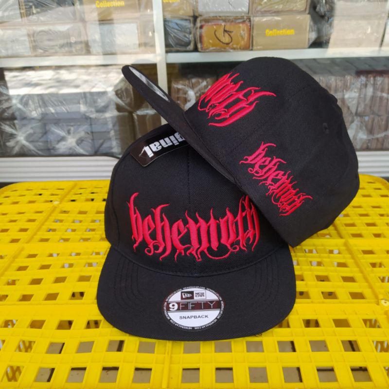 Topi Snapback metal distro pria Bordir Bahemoth