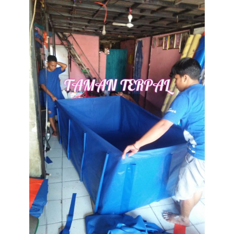 KOLAM TERPAL KOTAK MODEL SLOT PIPA 1X1X0, 8 fullset ORCHID/KOLAM IKAN/TERPAL KOLAM KOTAK/KOLAM PAR