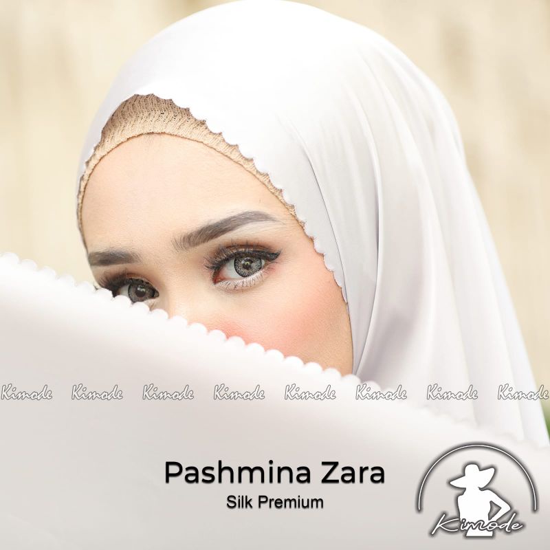 Pashmina Silk Premium Zara Kimode Pashmina Hijab Panjang Pleated Shawl Pashmina Laser Cut