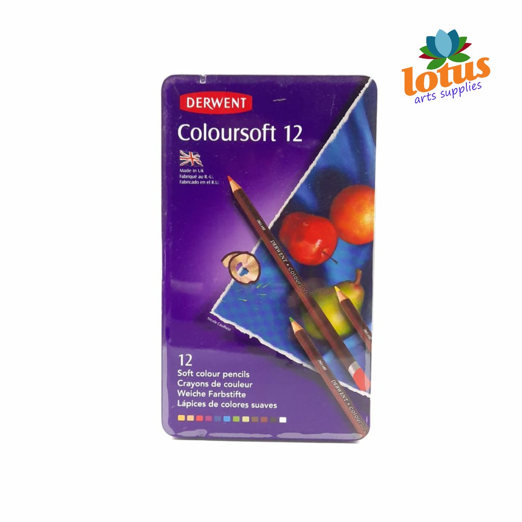 

Derwent Coloursoft Pencil 12 Metal Tin Soft Colour Pencils