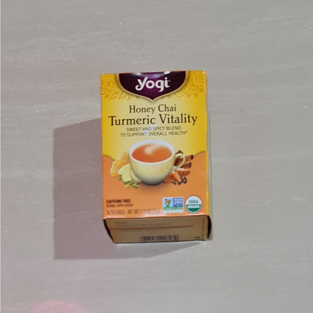 Teh Yogi Tea Honey Chai Turmeric Vitality Sweet &amp; Spicy 16 x 2 Gram