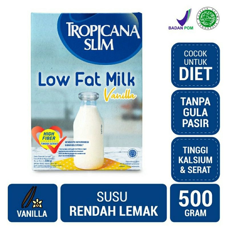 

Tropicana Slim Low Fat Milk Vanilla 500gr Kemasan Baru