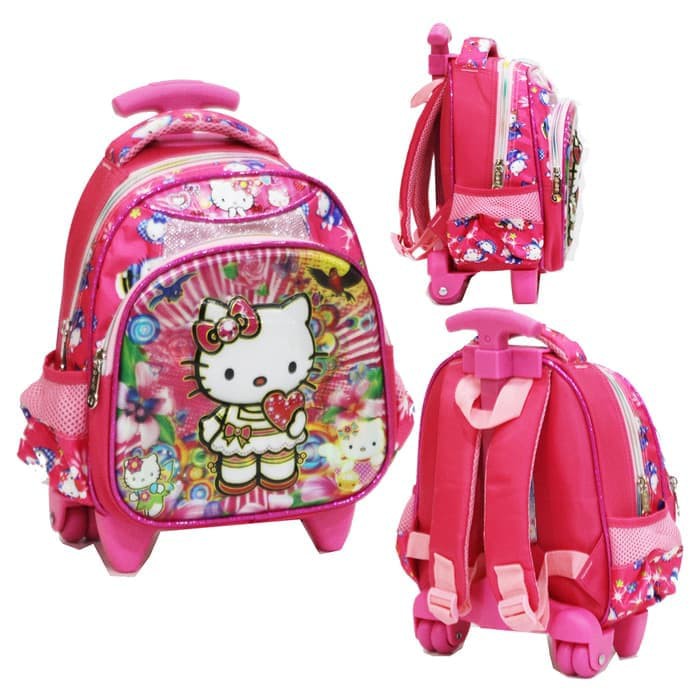 "Tas Trolley Anak Play Group Import - Hello Kitty 5D Timbul Hologram"
