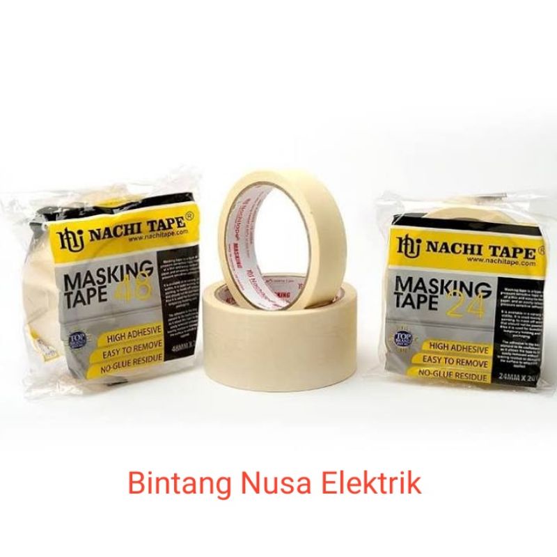 Nachi Isolasi Kertas 1 inch/ Solasi Kertas 1 inch/ Plakband Kertas 1 Inch/ Lakban Kertas 1 inch/ Selotip Kertas 1 inch/ Masking Tape Kertas 1 inch/ Tali Pita Kertas 1 inch/ Perekat Kertas 1 Inch