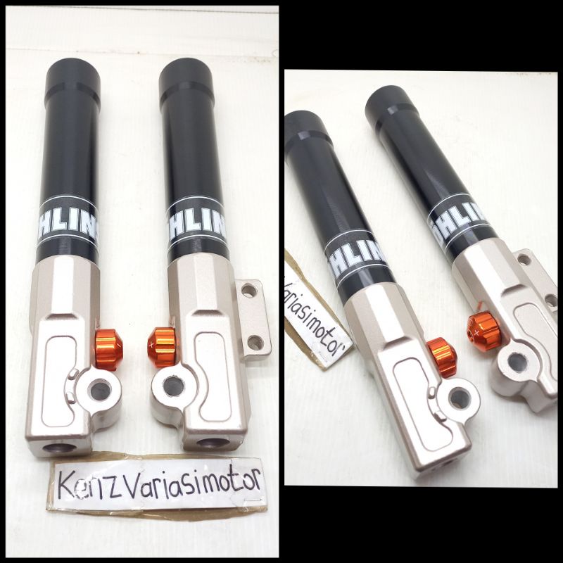 Bottom shock depan model Rt stage ohlins breket Monoblock 4p Universal beat Vario Scoopy mio fino ho