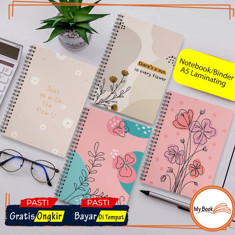 [Laminating] Notebook Binder Buku Tulis Catatan Bookpaper Note Journal Diary Sekolah Kuliah A5 Ring 